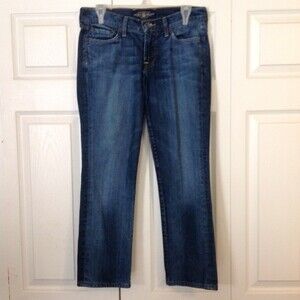 LUCKY BRAND 4 27 Janet Sweet 'N Straight Crop Denim Jeans Dark Wash Mid Rise